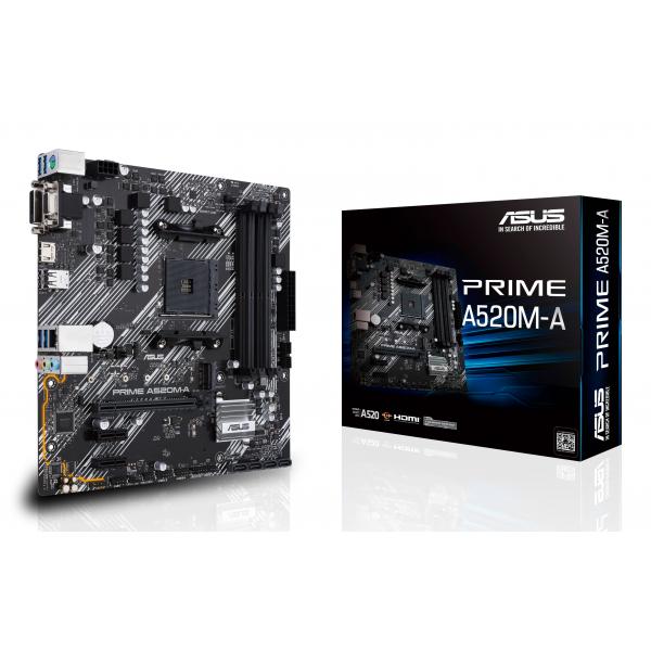 ASUS PRIME A520M-A II/CSM - scheda madre - micro ATX - Socket AM4 - chipset AMD A520 - USB 3.2 Gen 1 - Gigabit LAN - grafica integrata (CPU richiesta)
