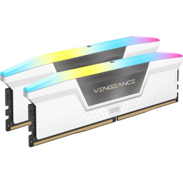 Corsair Vengeance RGB CMH32GX5M2E6000C36W, 32 GB, 2x16 GB, DDR5, 6000 MHz, DIMM a 288 pin, Bianco