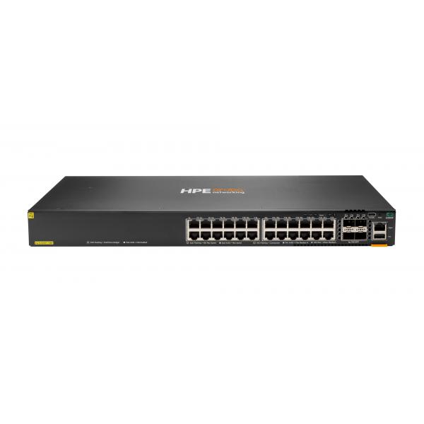 Switch HPE Aruba 6200F 24G Classe 4 PoE 4SFP+ 370W - Switch - distanza di stacking massima 10 km - L3 - gestito - 24 x 10/100/1000 (PoE+)