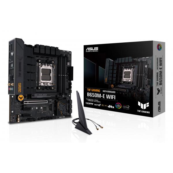 ASUS TUF GAMING B650M-E WIFI - scheda madre - micro ATX - Socket AM5 - Chipset AMD B650 - USB-C 3.2 Gen 2x2, USB 3.1 Gen 2, USB 3.2 Gen 2, USB-C 3.2 Gen 1 - 2.5 Gigabit LAN, Bluetooth, Wi-Fi 6 - scheda grafica integrata (CPU richiesta)