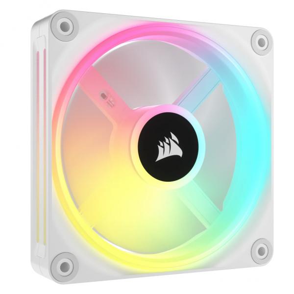 Corsair iCUE LINK QX120 RGB - ventola del case - con sensore di temperatura - 120 mm - bianco (confezione da 3)