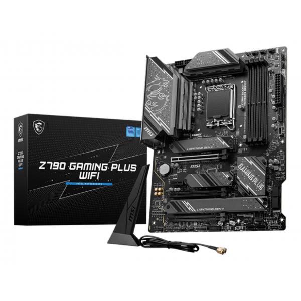 MSI Z790 Gaming Plus Wifi - scheda madre - ATX - presa LGA1700 - chipset Z790 - USB-C 3.2 Gen 2x2, USB 3.2 Gen 2, USB 3.2 Gen 1, USB-C 3.2 Gen2 - 2.5 Gigabit LAN, Wi-Fi, Bluetooth - grafica integrata (CPU richiesta)