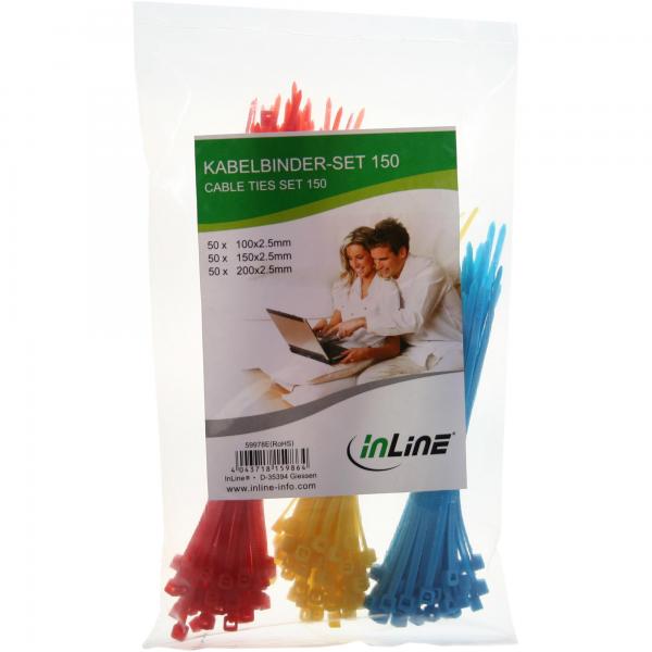 Set di fascette per cavi InLine - 150 pezzi