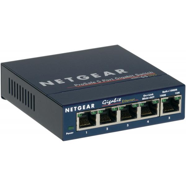 Netgear GS105 - Switch - 5 x 10/100/1000 - Desktop