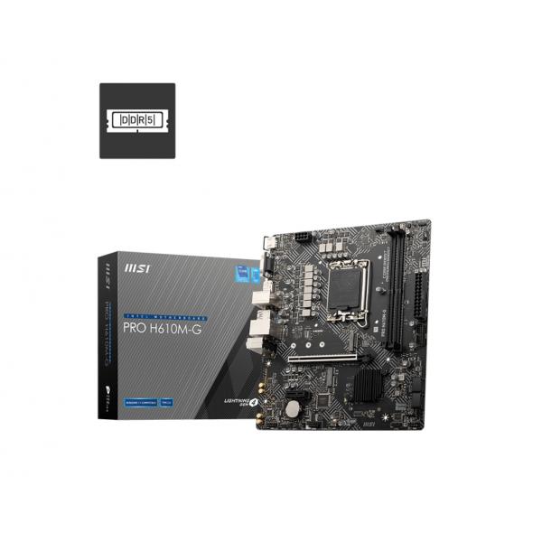 MSI PRO H610M-G - scheda madre - micro ATX - socket LGA1700 - chipset H610 - USB 3.2 Gen 1 - Gigabit LAN - grafica integrata (CPU richiesta)