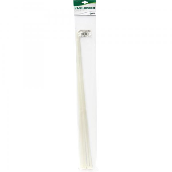 Fascette fermacavi InLine - lunghezza 800 mm - larghezza 9 mm - naturale - 10 pezzi