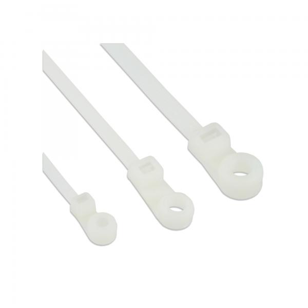 Fascette fermacavi InLine con foro di montaggio - lunghezza 200 mm - larghezza 4,8 mm - 100 pezzi