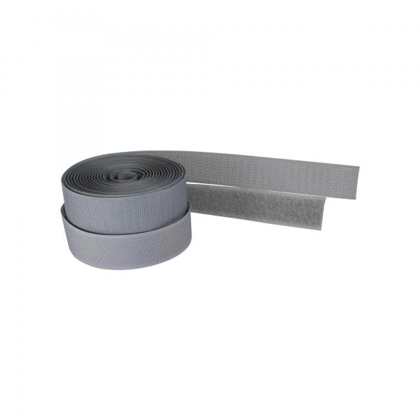 Fascette fermacavi InLine - Nastro di fissaggio in velcro 2 parti - 25 mm - grigio - 3 m