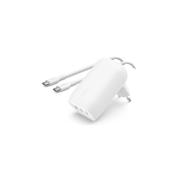 Belkin BoostCharge - Alimentatore - Tecnologia PPS - 67 Watt - 3,25 A - Power Delivery 3.1, PD 3.0, Fast Charge - 3 punti di connessione in uscita (USB-C a 24 pin)