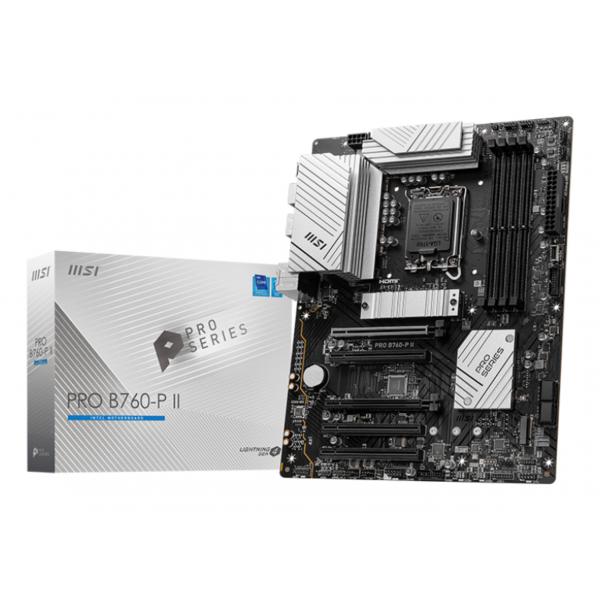 MSI PRO B760-P II - scheda madre - ATX - presa LGA1700 - chipset B760 - USB 3.2 Gen 1, USB-C 3.2 Gen2 - 2.5 Gigabit LAN - grafica integrata (CPU richiesta)
