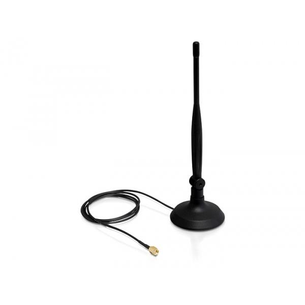 Delock Antenna WLAN SMA con supporto magnetico e giunto flessibile 4 dBi