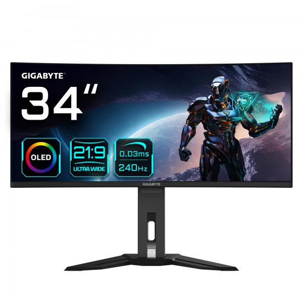 Gigabyte MO34WQC2 - Monitor OLED - curvo - 86,4 cm (34")