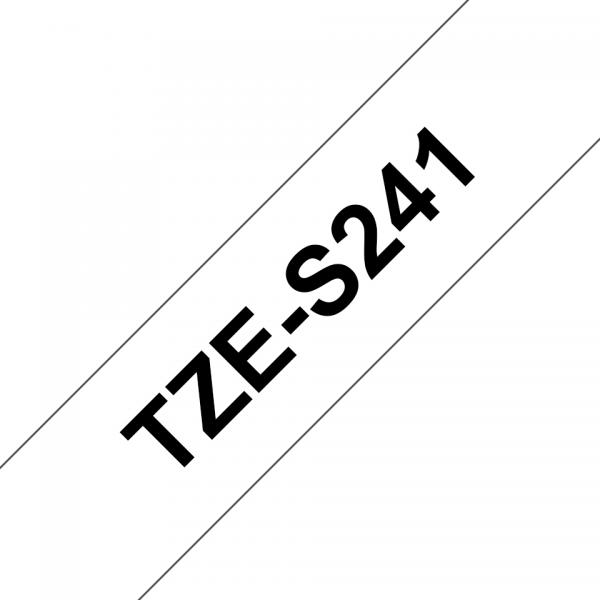 Brother TZe-S241 - Adesivo forte - Nero su bianco - Rotolo (1,8 cm x 8 m)