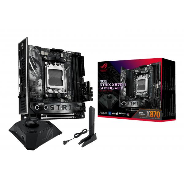 ASUS ROG STRIX X870-I GAMING WIFI - Motherboard - Mini-ITX - Socket AM5 - AMD X870 Chipsatz - USB4, USB 3.2 Gen 2, USB-C 3.2 Gen2, USB 3.2 Gen 1 - Wi-Fi 7, Bluetooth, 2.5 Gigabit LAN - Onboard-Grafik (CPU erforderlich)