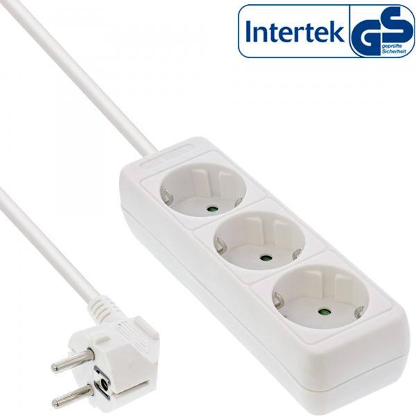 Multipresa InLine - Contatto di protezione a 3 vie - bianco - 1,5 m