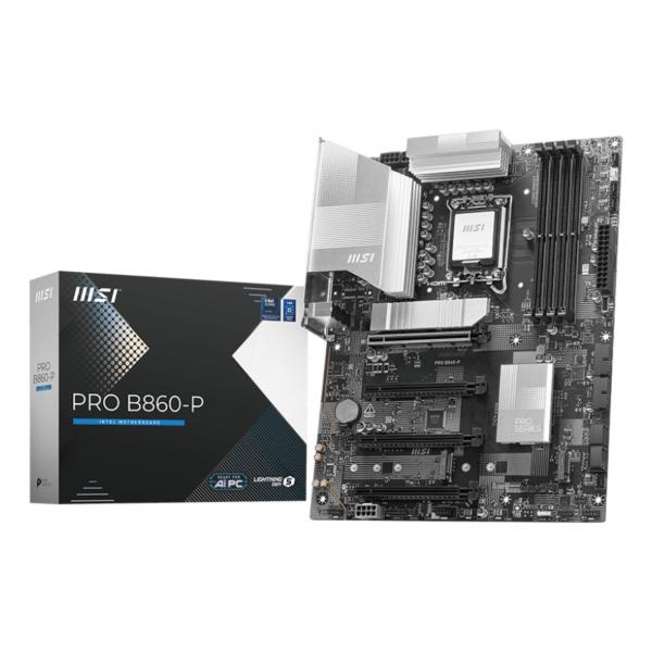 MSI PRO B860-P - Scheda madre - ATX - Presa LGA1851 - Chipset B860 - USB 3.2 Gen 2, USB 3.2 Gen 1 - 5 Gigabit Ethernet - Grafica integrata (CPU richiesta)