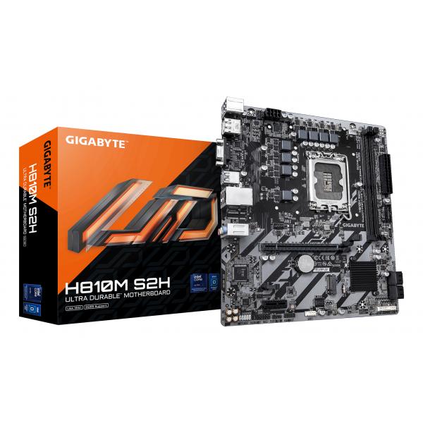 Gigabyte H810M S2H - Motherboard - micro ATX - LGA1851-Sockel - H810 Chipsatz - USB-C 3.2 Gen 1, USB 3.2 Gen 1 - Gigabit LAN - Onboard-Grafik (CPU erforderlich)