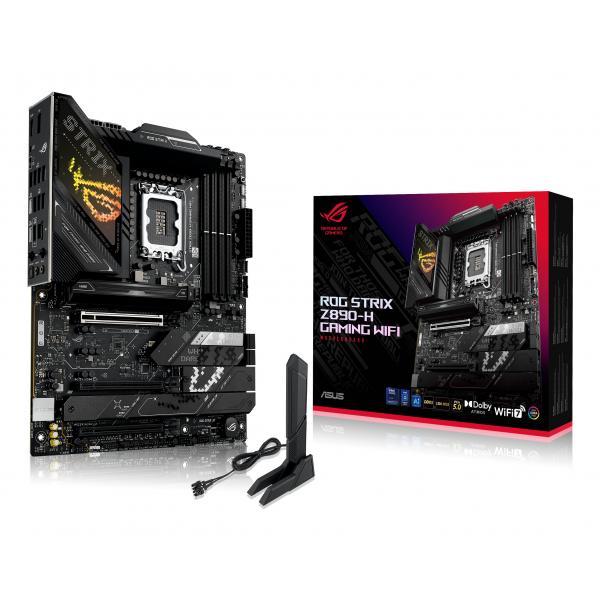 ASUS ROG STRIX Z890-H GAMING WIFI - Scheda madre - ATX - Presa LGA1851 - Chipset Z890 - USB 3.2 Gen 1, USB 3.2 Gen 2, USB-C 3.2 Gen 2x2 - Wi-Fi 7, Bluetooth, 5 Gigabit Ethernet - Grafica integrata (CPU richiesta)