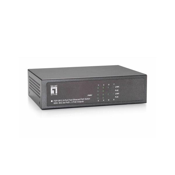 LevelOne FEP-0812 - Switch - non gestito - 4 x 10/100 (PoE)
