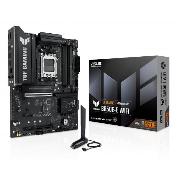 ASUS TUF GAMING B650E-E WIFI - Motherboard - ATX - Socket AM5 - AMD B650 Chipsatz - USB-C 3.2 Gen 2x2, USB-C 3.2 Gen2, USB 3.2 Gen 2, USB 3.2 Gen 1 - Wi-Fi 6E, Bluetooth, 2.5 Gigabit LAN - Onboard-Grafik (CPU erforderlich)