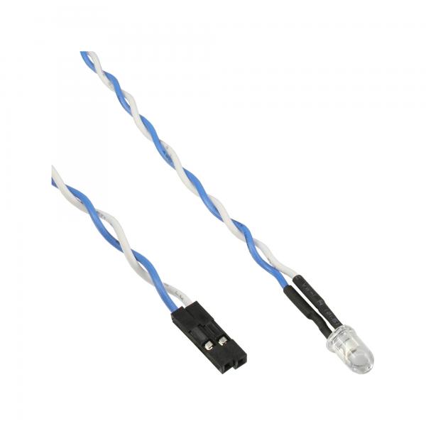 LED HDD InLine / LED di alimentazione per collegamento alla scheda madre - blu - 5 mm - 0,8 m