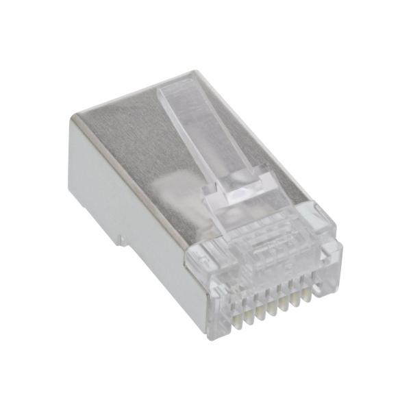 Spina modulare InLine 8P8C RJ45 per crimpare cavi tondi - schermato - confezione da 10