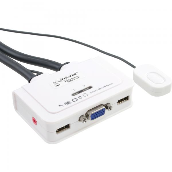 Switch KVM InLine - 2 vie - VGA - USB - con audio - integrato. Cavo