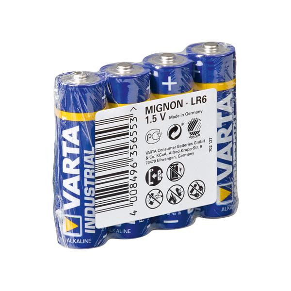Varta Industrial - Batteria 4 x tipo AA - Alcalina