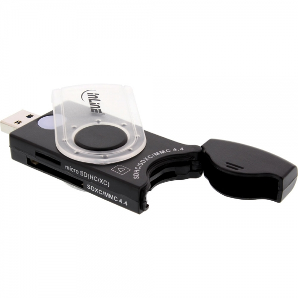 Lettore di schede mobile InLine USB 3.0 con 2 unità - per SD - SDHC - SDXC - microSD