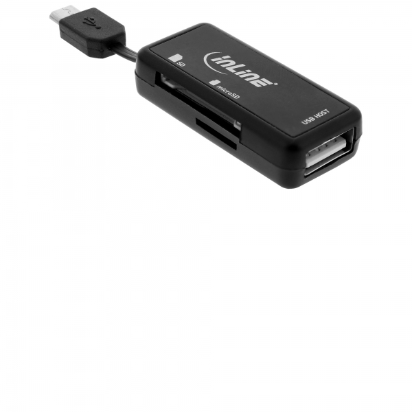 Lettore di schede OTG InLine Dual Flex - per SD+microSD - con presa USB+2 slot per schede