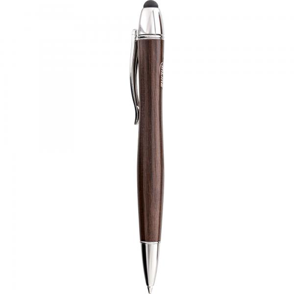 Penna in legno InLine - penna stilo per touchscreen + penna a sfera - noce/metallo