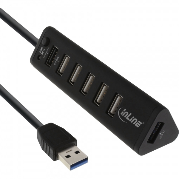 InLine Smart Hub - Hub USB 3.2 Gen.1/2.0 a 7 vie con porta di ricarica rapida