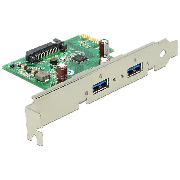 Delock Scheda PCI Express > 2 adattatori USB 3.0-USB