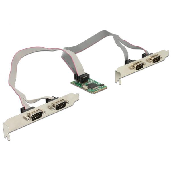 Delock MiniPCIe I/O PCIe full size 4 x RS-232 seriale