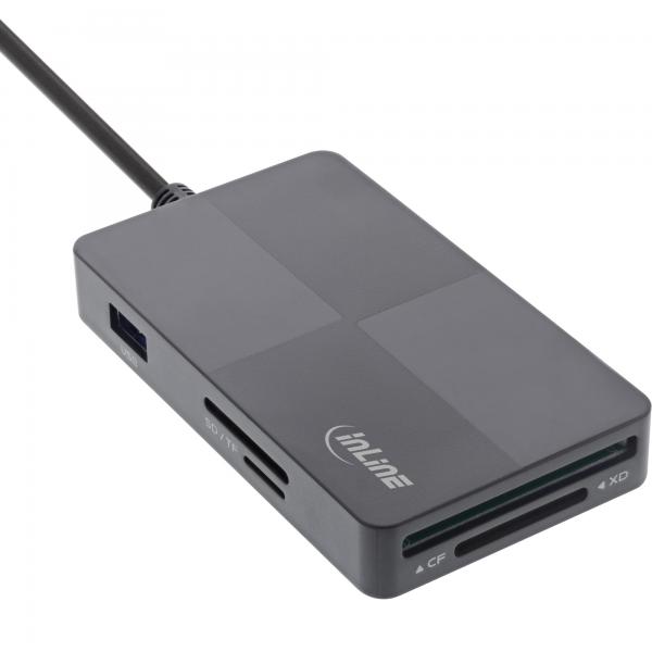 Hub lettore multischede USB 3.2 InLine - SD/TF/MS/XD/CF - 3 porte USB-A - Doppia