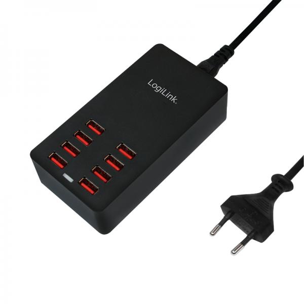Caricatore da tavolo LogiLink - Alimentatore - 44 Watt - 8,8 A - 8 porte di uscita (8 x USB Tipo A a 4 pin)