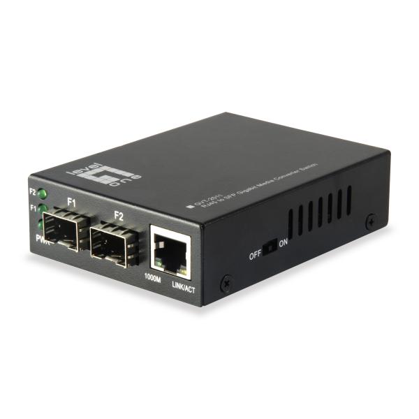 LevelOne GVT-2011 - Convertitore multimediale - 1GbE - 10Base-T, 100Base-TX, 1000Base-T, 1000Base-X - RJ-45 / SFP (mini-GBIC)