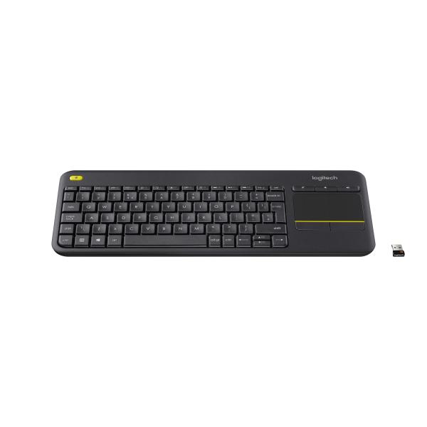 Logitech K400 Plus Tv, Volle Größe (100%), Kabellos, RF Wireless, Schwarz