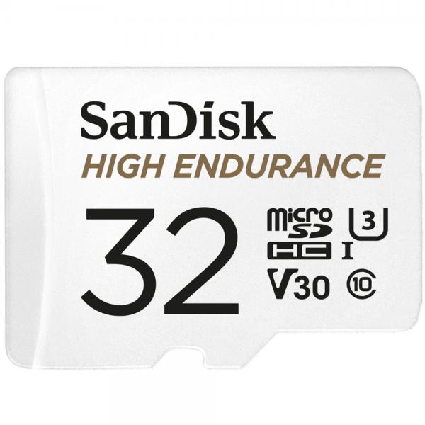 SanDisk High Endurance - Scheda di memoria flash (adattatore microSDHC/SD incluso)