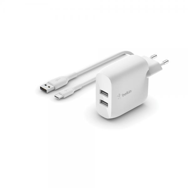 Belkin BoostCharge - alimentatore - 24 watt - 2 porte di uscita (USB)