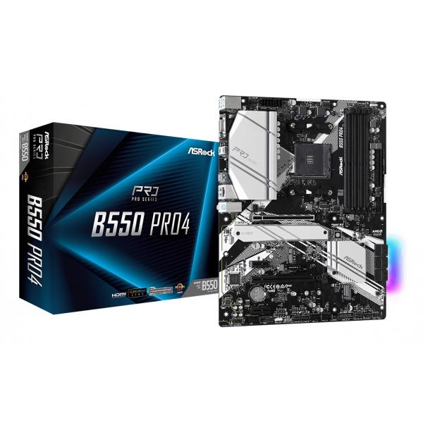 ASRock B550 Pro4 - Scheda madre - ATX - Presa AM4 - Chipset AMD B550 - USB-C Gen2, USB 3.2 Gen 1, USB 3.2 Gen 2 - Gigabit LAN - Grafica integrata (CPU richiesta)