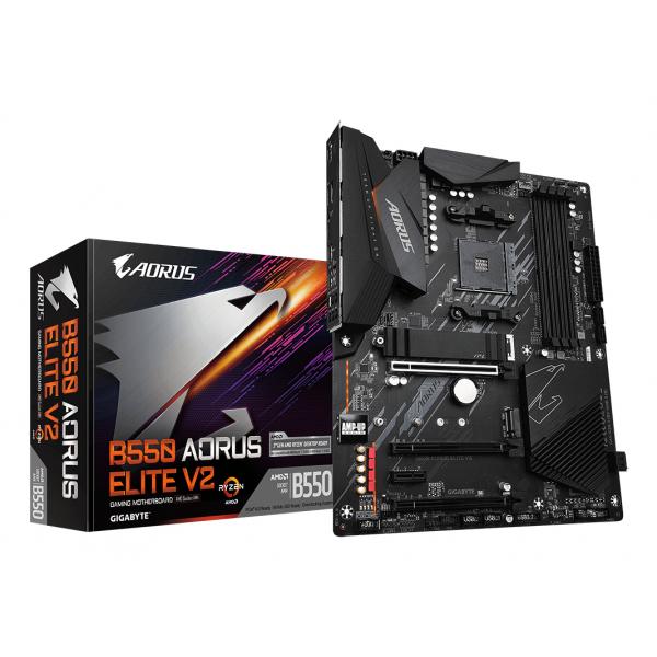 Gigabyte B550 AORUS Elite V2 - 1.0 - Scheda madre - ATX - Socket AM4 - Chipset AMD B550 - USB 3.2 Gen 1, USB 3.2 Gen 2, USB-C Gen1 - 2.5 Gigabit LAN - Grafica integrata (CPU richiesta)