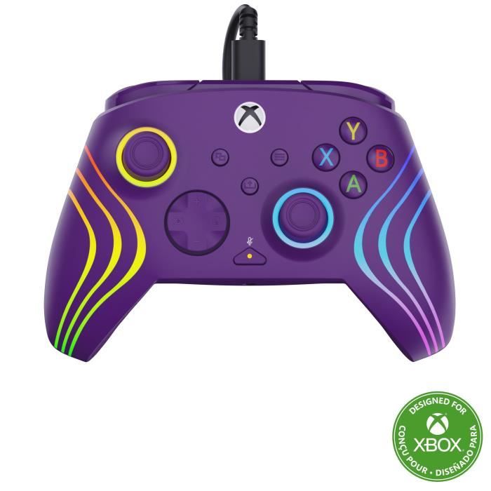 Gamepad - Xbox Series X§S, Xbox One e PC - Afterglow Wave - RGB - Cablato - Viola - TURTLE BEACH