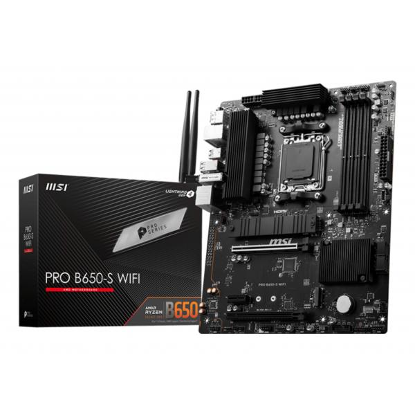 MB MSI PRO B650-S WIFI AM5 ATX 4D5 4S3 3M.2 U3.2 3PCIE 1HDMI/1DP 170W