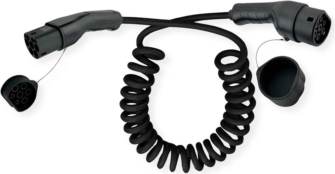 ROLINE EV-Ladekabel Spirale Typ2 3-Ph. 16A 11kW 7.5m (19.08.0047)