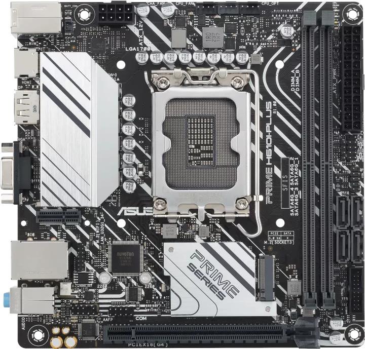 ASUS PRIME H610I-PLUS-CSM - Motherboard - Mini-ITX - LGA1700-Sockel - H610 Chipsatz - USB 3,2 Gen 1 - Gigabit LAN - Onboard-Grafik (CPU erforderlich) - HD Audio (8-Kanal) (90MB1GB0-M0EAYC)