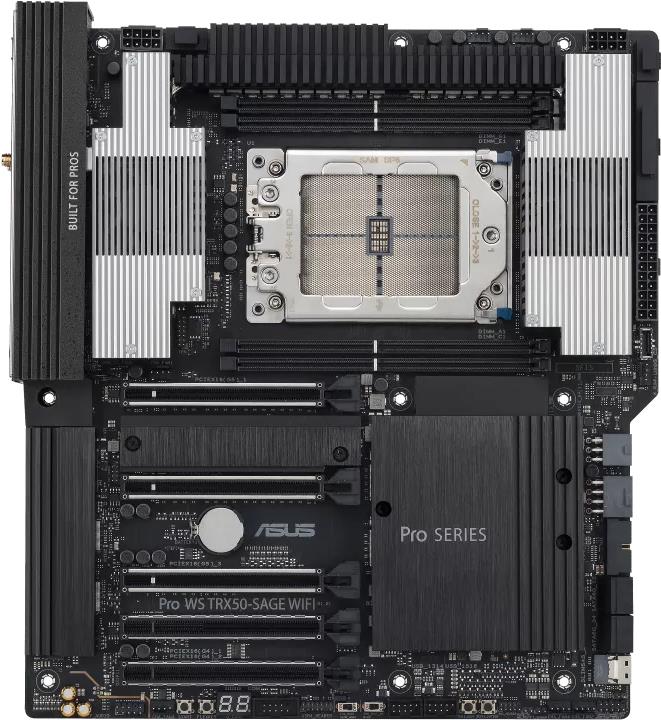 ASUS PRO WS TRX50-SAGE WIFI - Motherboard - SSI CEB - Socket sTR5 - AMD TRX50 Chipsatz - USB 3,2 Gen 1, USB 3,2 Gen 2, USB-C 3,2 Gen 2x2 - 10 Gigabit LAN, 2,5 Gigabit LAN, Wi-Fi 7, Bluetooth - Onboard-Grafik (CPU erforderlich) - HD Audio (90MB1FZ0-M0EAY0)