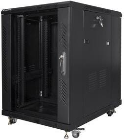 Lanberg FF01-6815-12B Rack 15U Freistehendes Gestell Schwarz (FF01-6815-12B)
