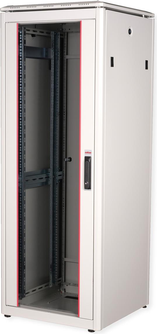 Roline Pro - Schrank Netzwerkschrank - mit Glastür, 600 x 600 mm (B x T) - RAL 7035, Hellgrau - 32U - 48.3 cm (19") (26.21.0056)