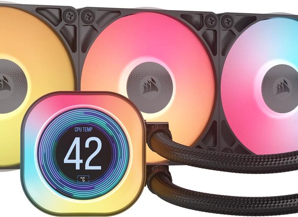 CORSAIR iCUE Link TITAN 360 RX LCD - Prozessor-Flüssigkeitskühlsystem - Kühlergröße: 360 mm - (für: LGA1851, LGA1700, AM5, AM4) - Kupfer - 120 mm - Schwarz (CW-9061023-WW)